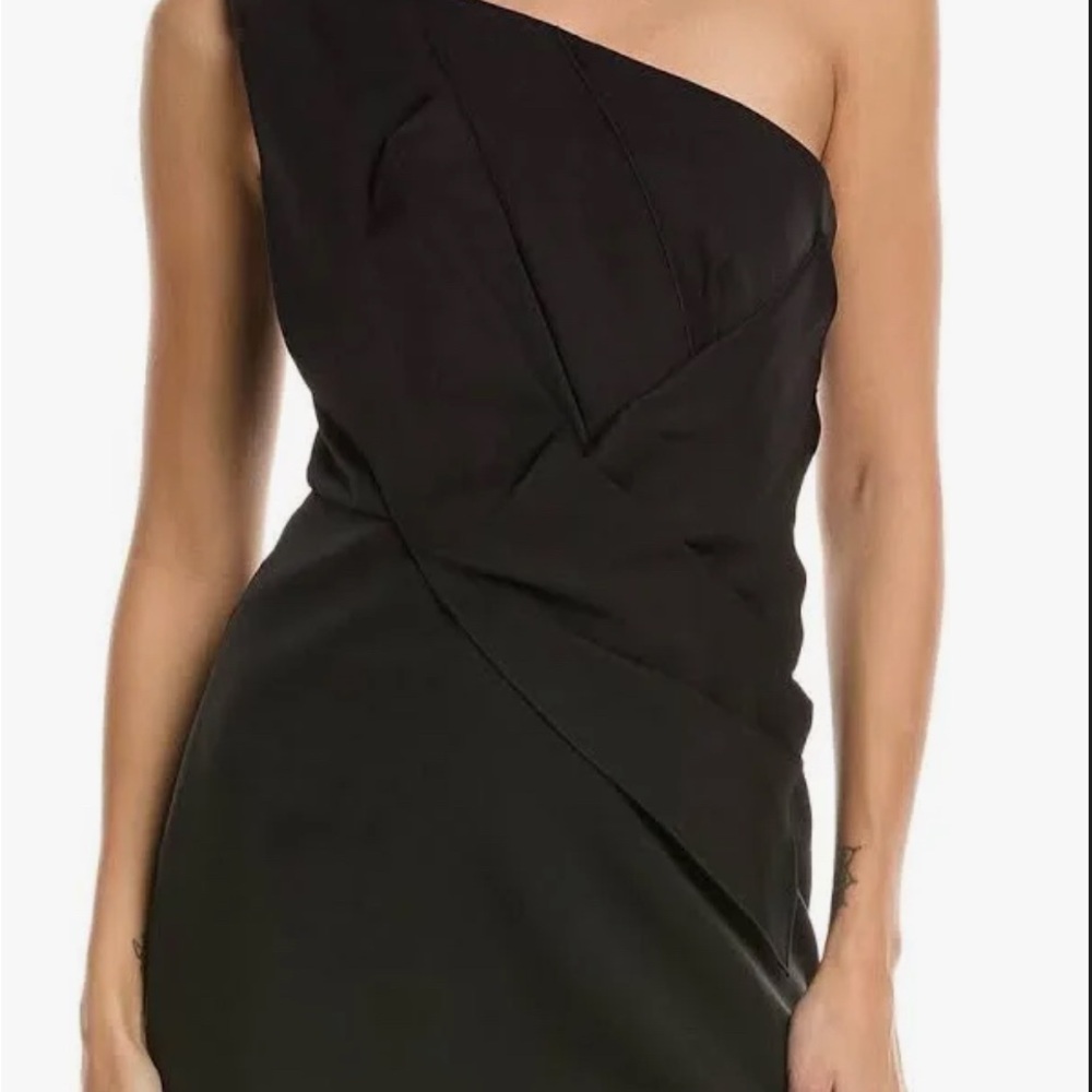 Rachel Gilbert Elegant and Luxurious Black Split leg Dress